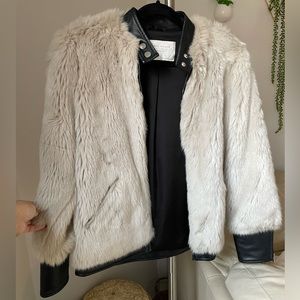 Faux Fur on Leather Jacket